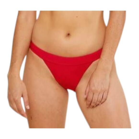 ANDIE Swim Women's XL The Banded Cheeky Bottom Swimwear Cherry Red AB313 NEW NWT - Picture 1 of 7